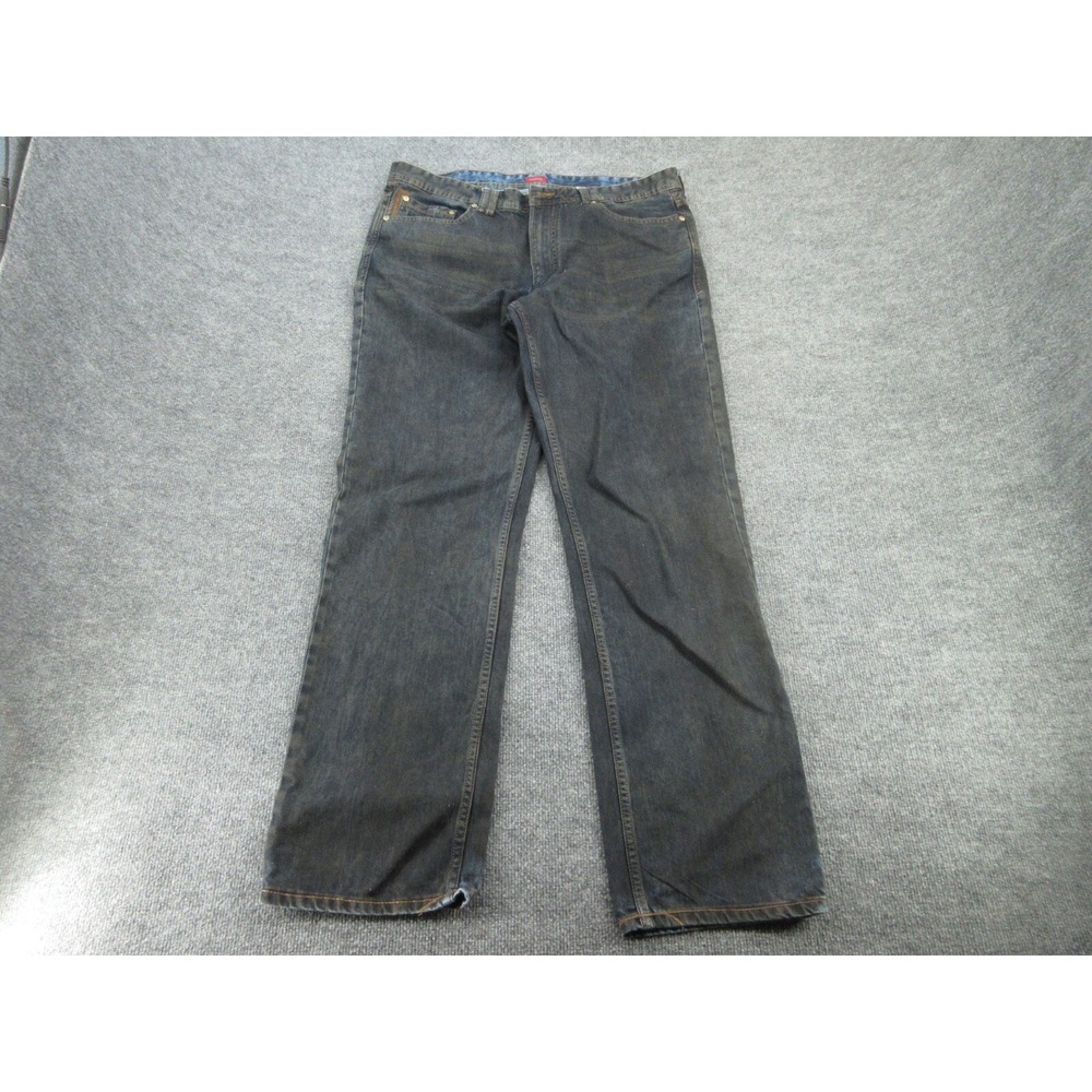 Sean John Mens Jeans Relaxed Hamilton Dark Wash Straight Leg 36x34